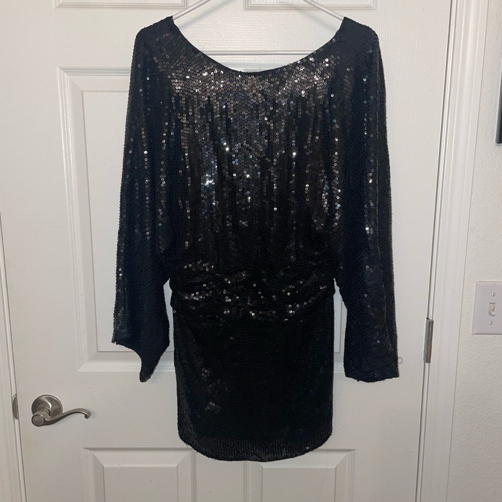 Black Sequin Mini cocktail dress Size XS